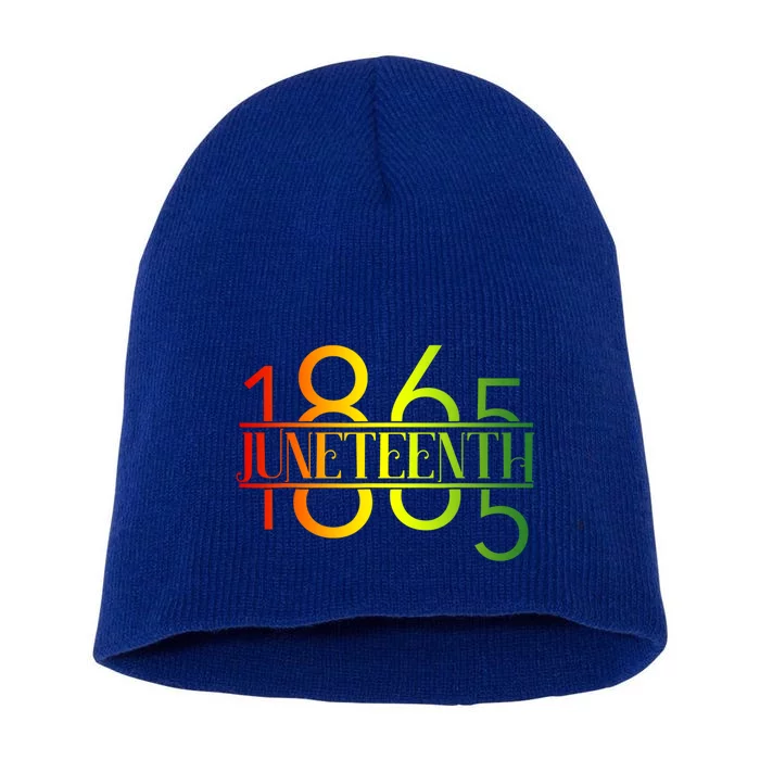 Emancipation Day Is Great With 1865 Juneteenth Flag Apparel Gift Short Acrylic Beanie