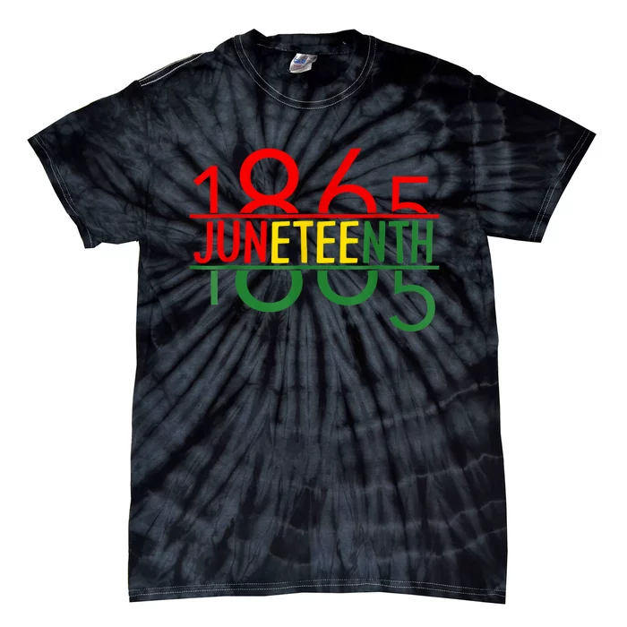 Emancipation Day Is Great With 1865 Juneteenth Flag Apparel Tie-Dye T-Shirt