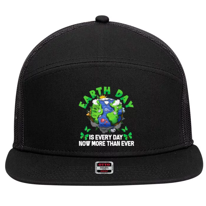 Earth Day Is Every Day Planet Butterfly Environment 7 Panel Mesh Trucker Snapback Hat