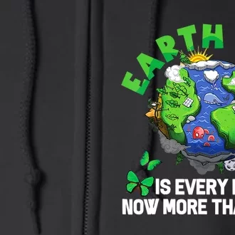 Earth Day Is Every Day Planet Butterfly Environment Full Zip Hoodie