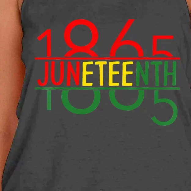 Emancipation Day is great with 1865 Juneteenth flag Women's Knotted Racerback Tank