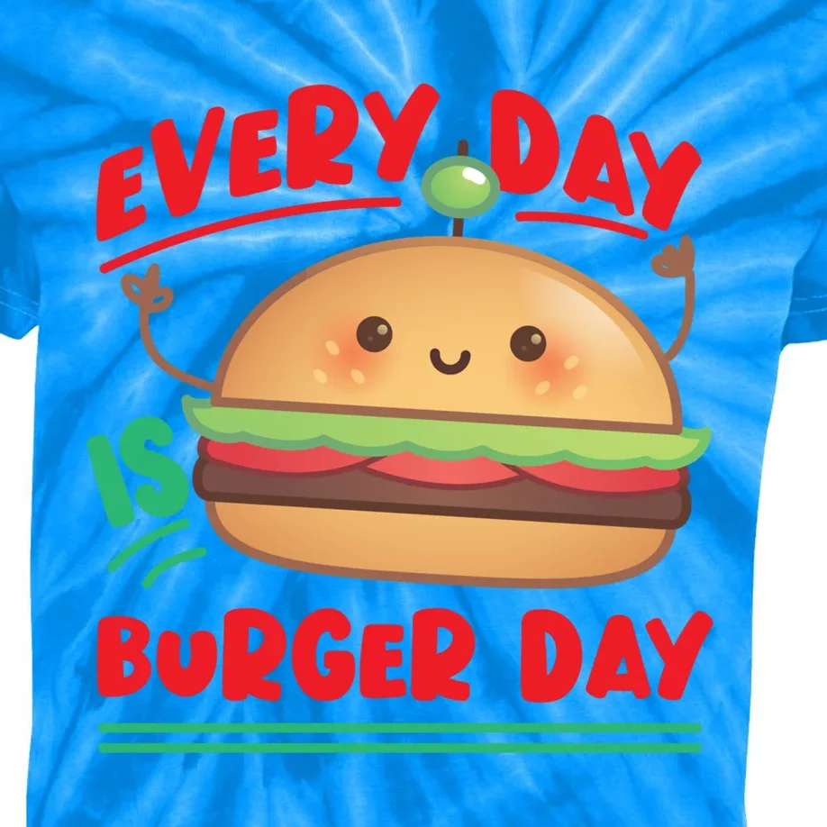 Every Day Is Burger Day Hamburger Gift Kids Tie-Dye T-Shirt