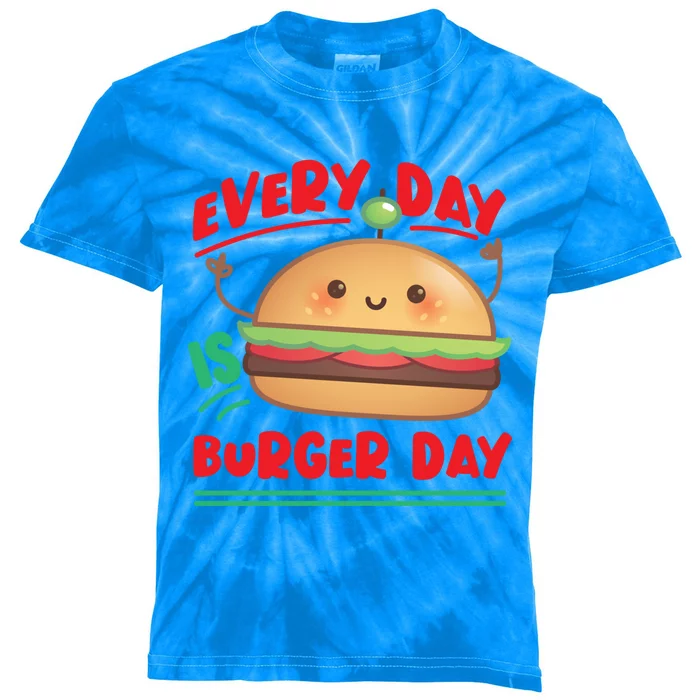 Every Day Is Burger Day Hamburger Gift Kids Tie-Dye T-Shirt