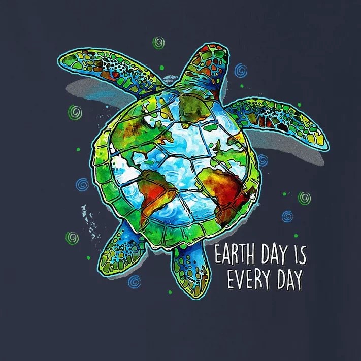 Earth Day Is Every Day Funny Sea Turtle Animal Saving Earth Toddler Long Sleeve Shirt