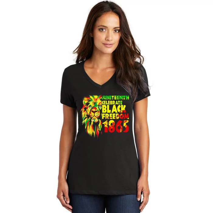 Emancipation Day is great with 1865 Juneteenth Celebrate day Women's V-Neck T-Shirt