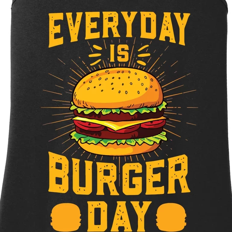 Every Day Is Burger Day BBQ Hamburger Fast Food Ladies Essential Tank