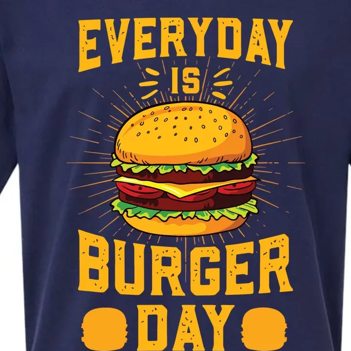 Every Day Is Burger Day BBQ Hamburger Fast Food Sueded Cloud Jersey T-Shirt