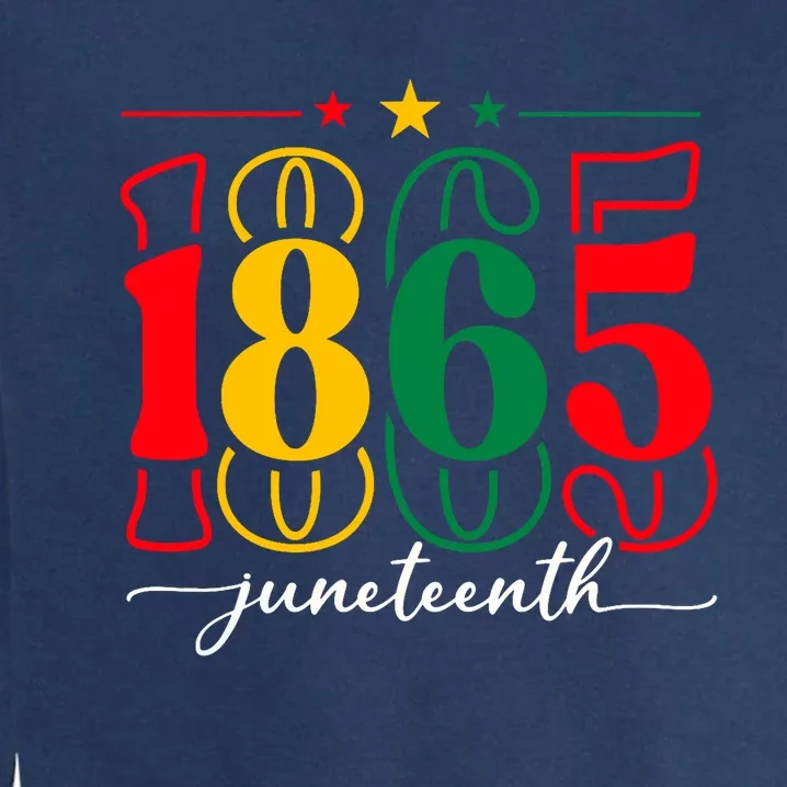 Emancipation Day Is Great With 1865 Juneteenth Flag Apparel Garment-Dyed Sweatshirt