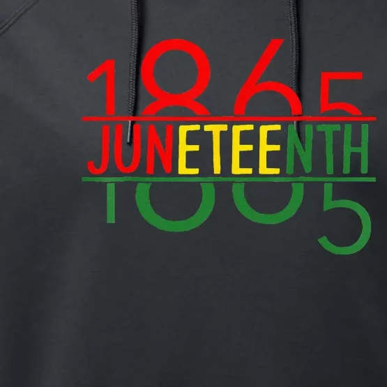 Emancipation Day Is Great With 1865 Juneteenth Flag Apparel Performance Fleece Hoodie