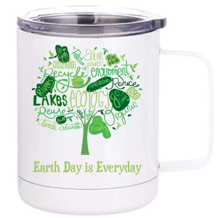 Earth Day Is Everyday Global Warming And Climate Graphic Gift Front & Back 12oz Stainless Steel Tumbler Cup