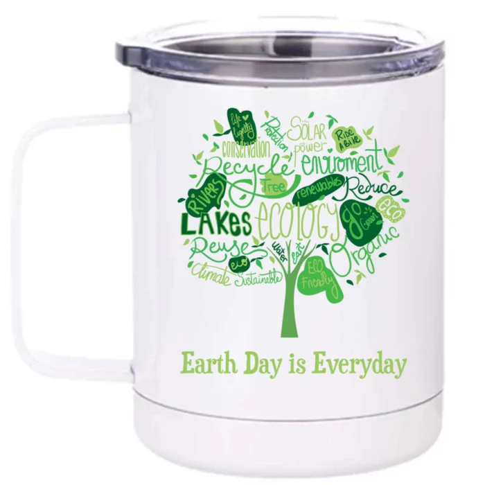 Earth Day Is Everyday Global Warming And Climate Graphic Gift Front & Back 12oz Stainless Steel Tumbler Cup