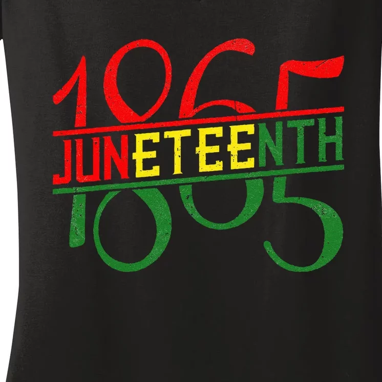 Emancipation Day is great with 1865 Juneteenth flag apparel Women's V-Neck T-Shirt