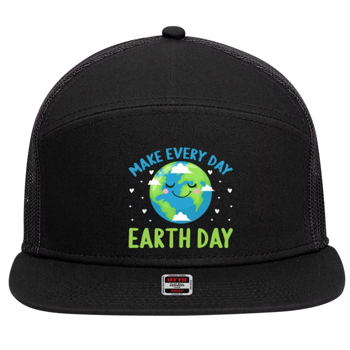 Every Day Is Earth Day Graphic 7 Panel Mesh Trucker Snapback Hat