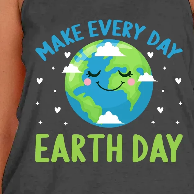 Every Day Is Earth Day Graphic Women's Knotted Racerback Tank