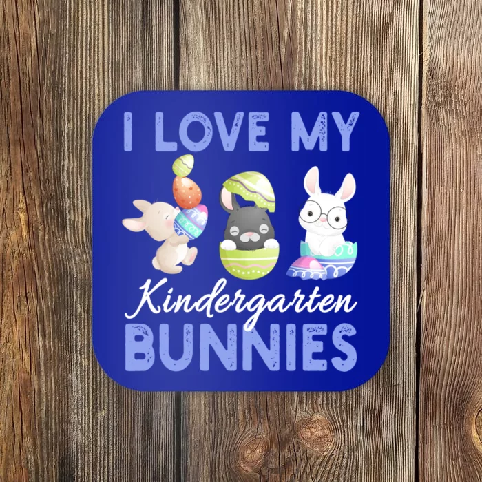 Easter Day I Love My Kindergarten Bunnies Teacher Bunny Egg Gift Coaster