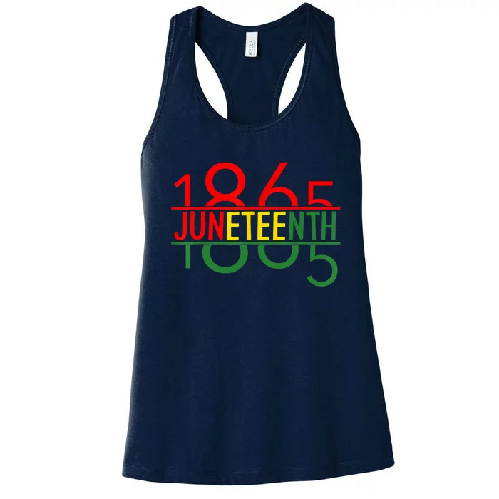 Emancipation Day Is Great With 1865 Juneteenth Flag Apparel Women's Racerback Tank