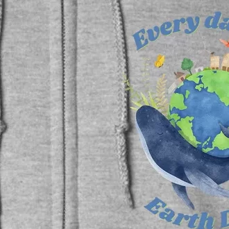 Every Day Is Earth Day Save The Planet Message Full Zip Hoodie