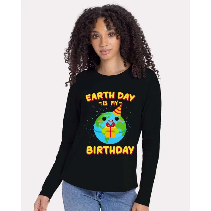 Earth Day Is My Birthday Gift Womens Cotton Relaxed Long Sleeve T-Shirt