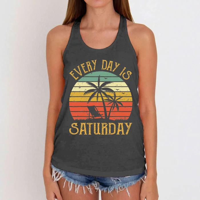 Every Day Is Saturday T Funny Retirement Gift Men Women Women's Knotted Racerback Tank