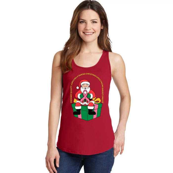 Each Day Is A Gift Especially During Christmas While Facing Breast Cancer Ladies Essential Tank