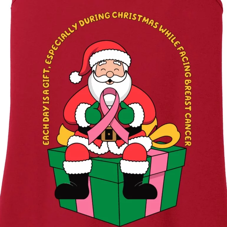 Each Day Is A Gift Especially During Christmas While Facing Breast Cancer Ladies Essential Tank