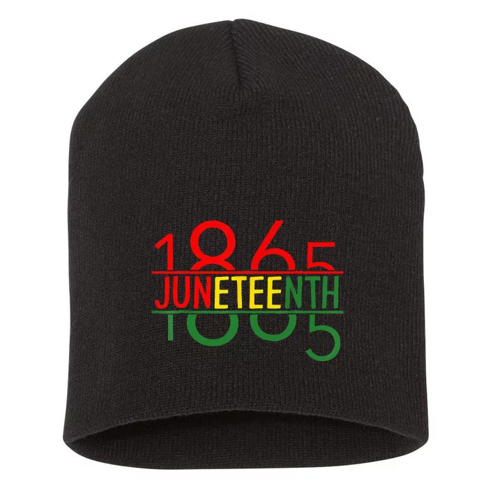 Emancipation Day is great with 1865 Juneteenth flag Short Acrylic Beanie