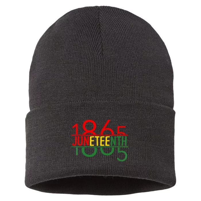 Emancipation Day Is Great With 1865 Juneteenth Flag Sustainable Knit Beanie