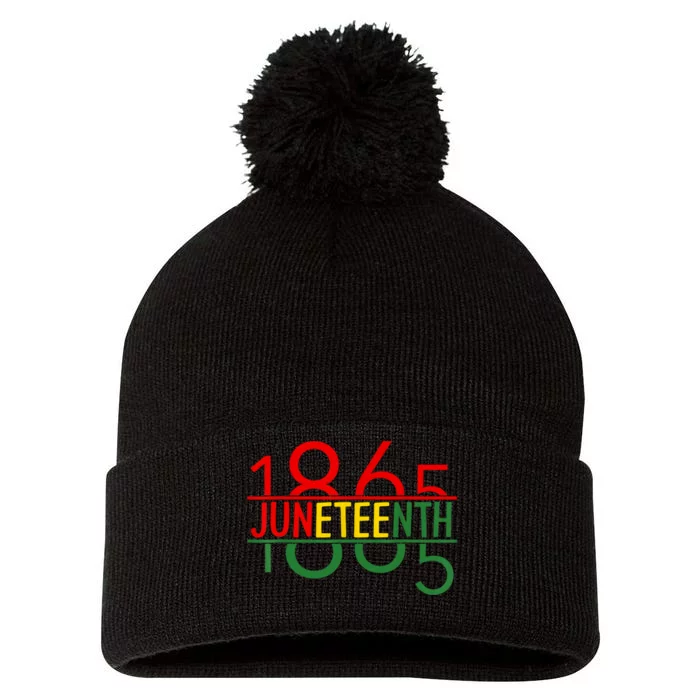 Emancipation Day Is Great With 1865 Juneteenth Flag Pom Pom 12in Knit Beanie