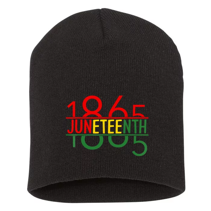 Emancipation Day Is Great With 1865 Juneteenth Flag Short Acrylic Beanie