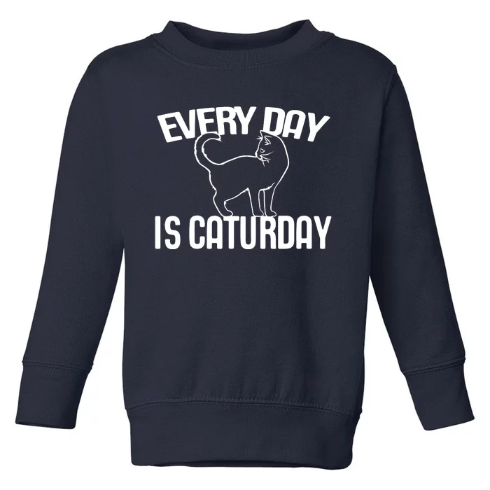 Every Day Is Caturday Black Cat Toddler Sweatshirt