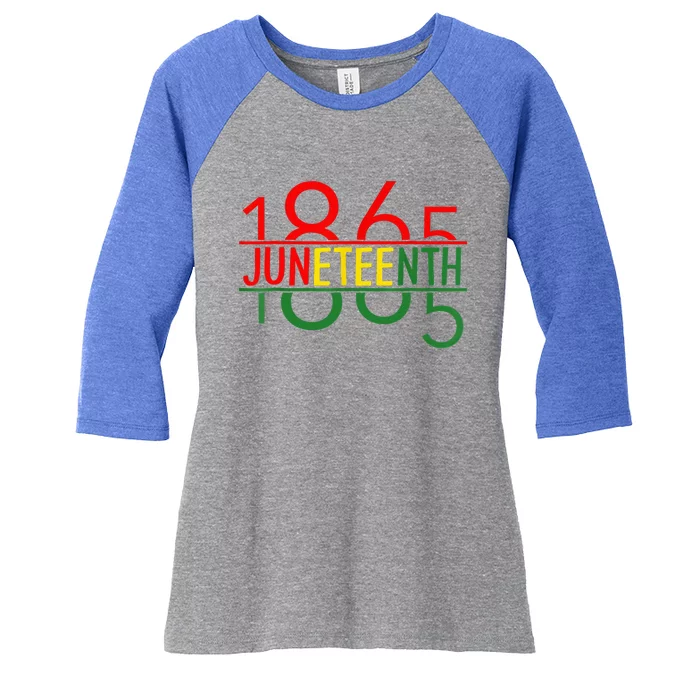 Emancipation Day is great with 1865 Juneteenth flag Women's Tri-Blend 3/4-Sleeve Raglan Shirt