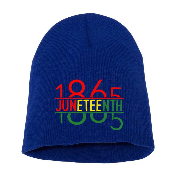 Emancipation Day is great with 1865 Juneteenth flag Short Acrylic Beanie