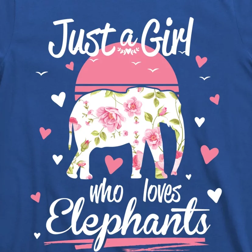 Elephant Design Just A Who Loves Elephants Great Gift T-Shirt