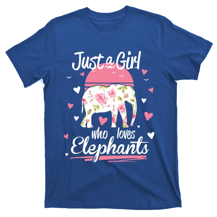 Elephant Design Just A Who Loves Elephants Great Gift T-Shirt