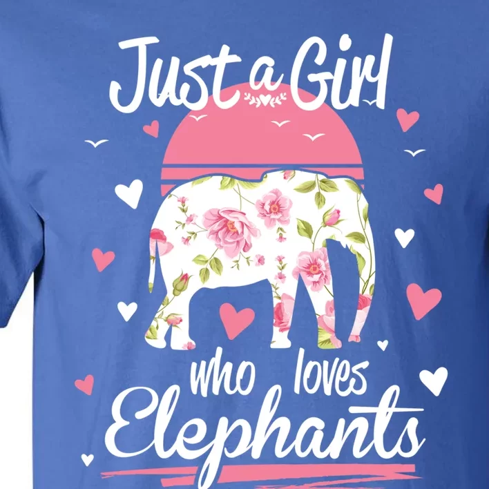 Elephant Design Just A Who Loves Elephants Great Gift Tall T-Shirt