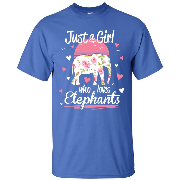 Elephant Design Just A Who Loves Elephants Great Gift Tall T-Shirt