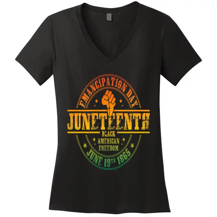 Emancipation Day Juneteenth 19Th 1865 Black American Freedom Women's V-Neck T-Shirt