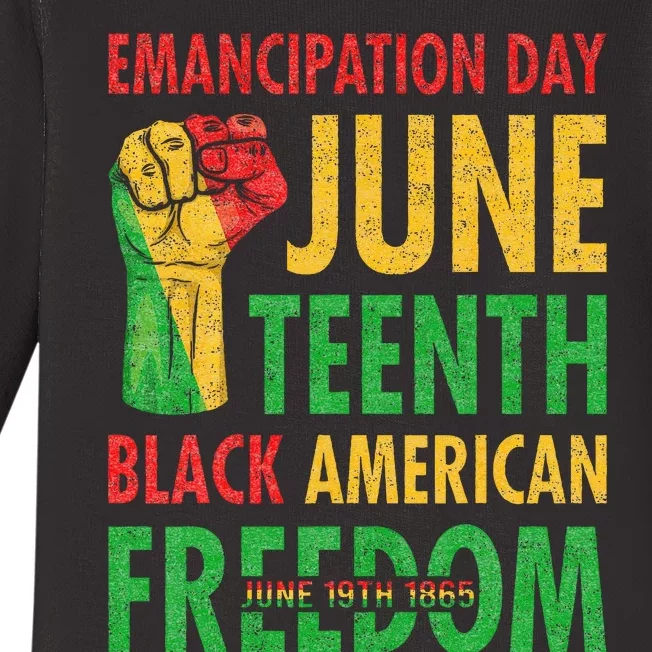 Emancipation Day Juneteenth Black American Freedom Baby Long Sleeve Bodysuit