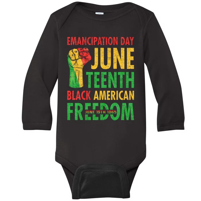 Emancipation Day Juneteenth Black American Freedom Baby Long Sleeve Bodysuit