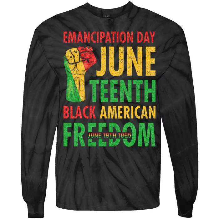 Emancipation Day Juneteenth Black American Freedom Tie-Dye Long Sleeve Shirt