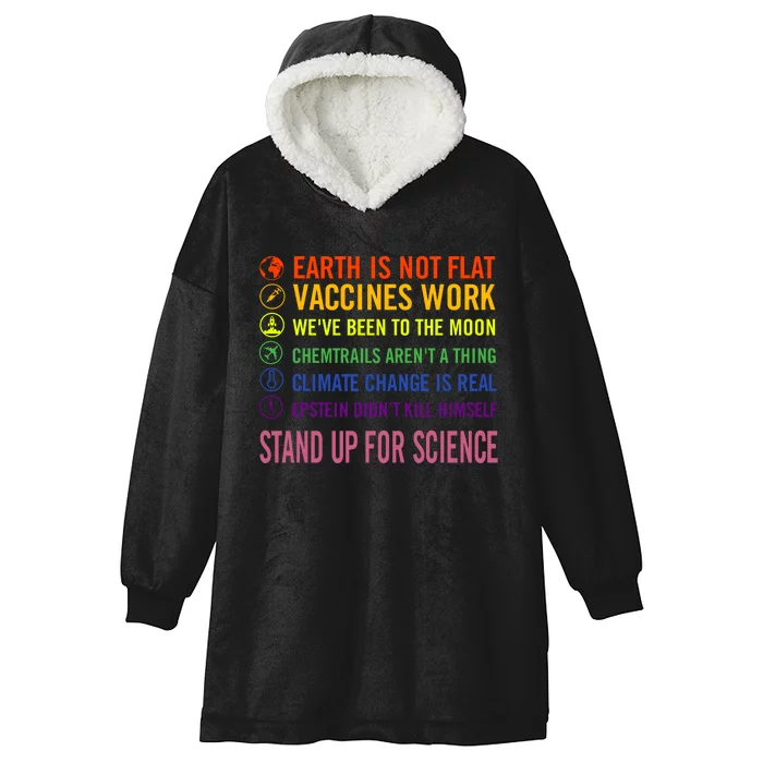 Epstein Didn’T Kill Himself Stand Up For Science Hooded Wearable Blanket