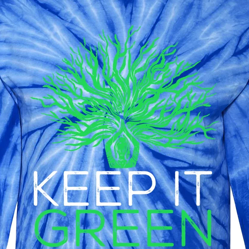 Earth Day Keep It Green Climate Change Gift Tie-Dye Long Sleeve Shirt