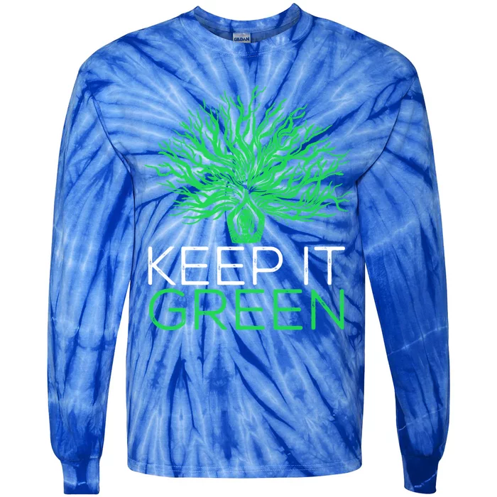 Earth Day Keep It Green Climate Change Gift Tie-Dye Long Sleeve Shirt