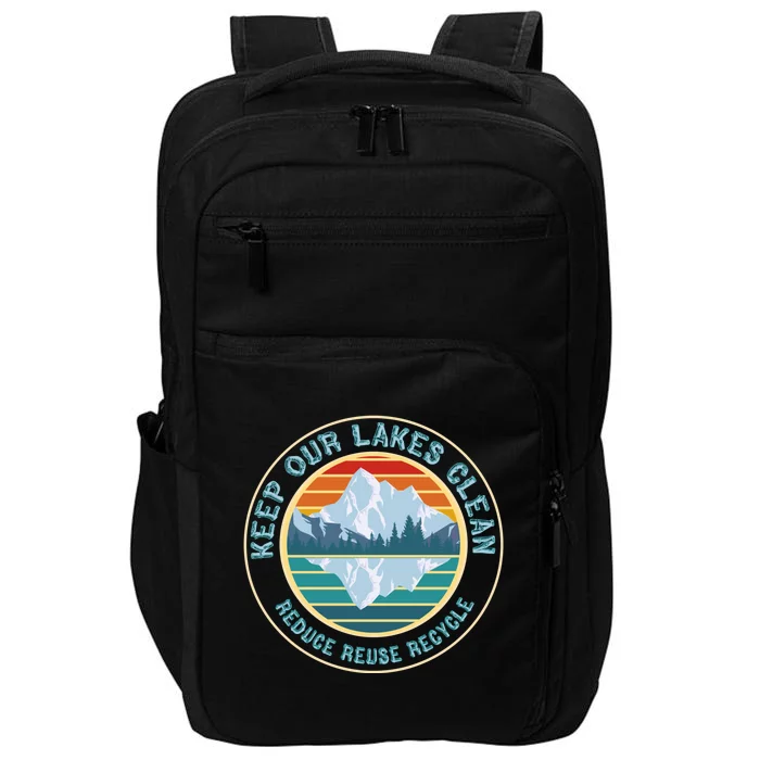 Earth Day Keep Our Lakes Clean Reduce Reuse Recycle Gift Impact Tech Backpack