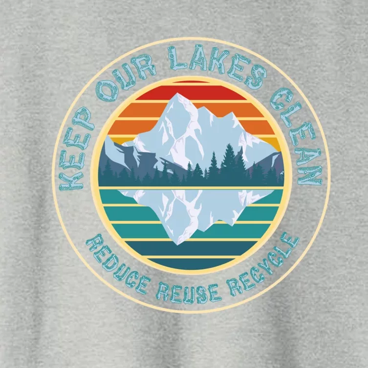 Earth Day Keep Our Lakes Clean Reduce Reuse Recycle Gift Women's Crop Top Tee