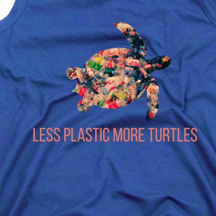 Earth Day Less Plastic More Turtles Pollution Awareness Great Gift Tank Top