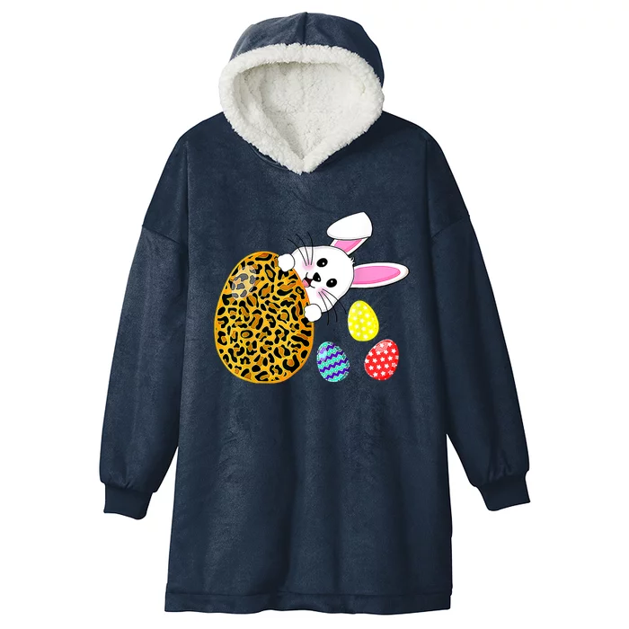 Easter Day Leopard Bunny Rabbit Palm Sunday Gift Hooded Wearable Blanket