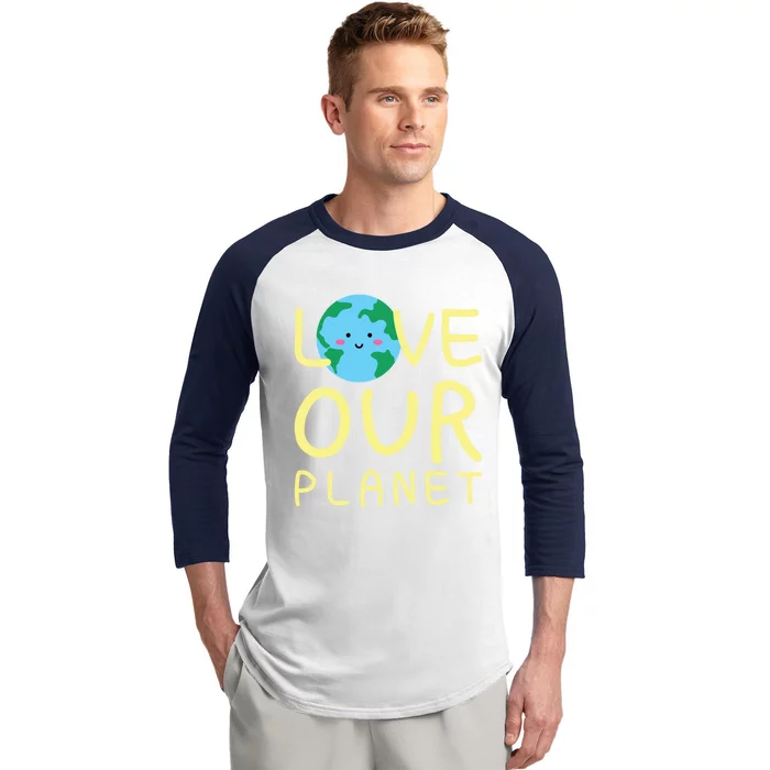 Earth Day Love Our Planet Protect The Environt Kawaii Gift Baseball Sleeve Shirt