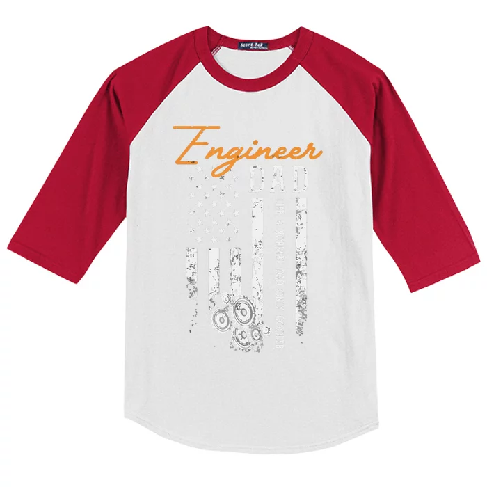 Engineer Dad Like A Normal Dad Only Cooler Flag Engineering Kids Colorblock Raglan Jersey