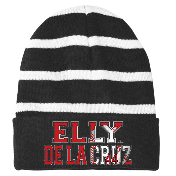 Elly De La Cruz Cincinnati Baseball Boy Striped Beanie with Solid Band